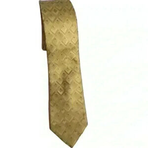 Michael Kors Men's Gold Geometric Silk Designer Tie Classic Length
